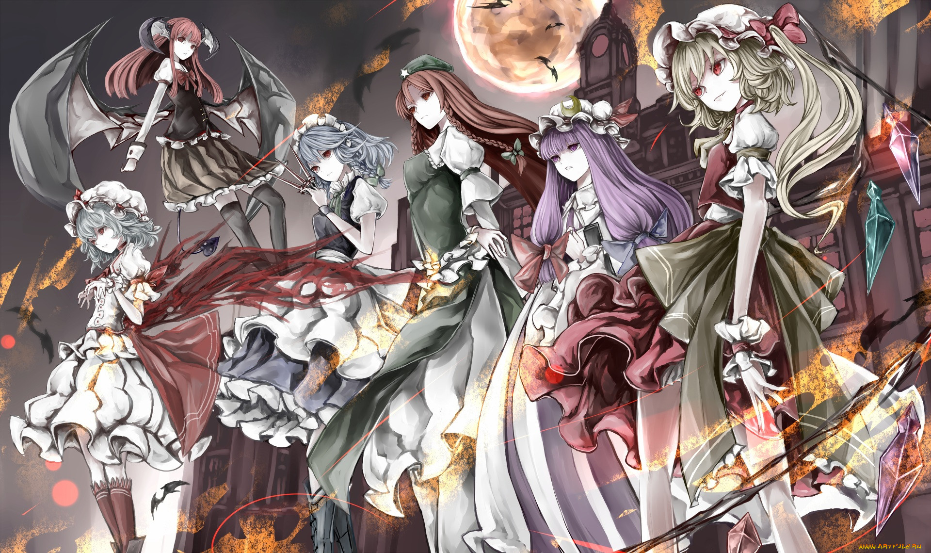 , touhou, koakuma, izayoi, sakuya, hong, meiling, , yutapon, remilia, scarlet, patchouli, knowledge, , , , flandre